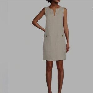 J.Mclaughlin Rue Sheath Dress Sleeveless Linen Blend size X Large Light Color